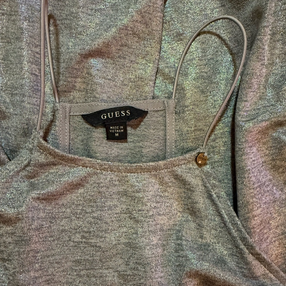 Guess Shiny Silver Top